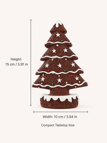 Gingerbread Man Christmas Tree Resin Decorative Statue, Cute Holiday Desktop Ornament, Mini Christmas Tree Sculpture, Suitable For Home Fireplace Mantel Bookshelf Office Desk Kitchen Decoration, Warm Christmas Decor Gift For Family And Friends - 1PC - View 13