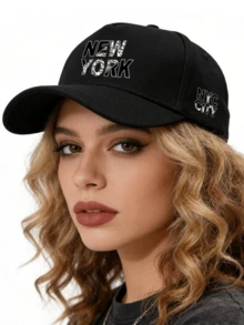 1pc/2pcs "New York" Personalized Letter Pattern Design Printed Unisex Curved Brim Baseball Cap And Crossbody Bag, Street Fashion Outdoor Sports Baseball Cap Curved Brim Baseball Cap And Bag, Adjustable, Gift For Yourself Or Friends - Multicolor - View 4
