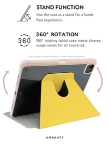 UMBAUTY 360° Rotatable Book-Style Protective Case, Yellow Background Starry Sky Leather Flip Cover, Suitable For Valentine's Day, Easter, St. Patrick's Day, Independence Day, Back To School, Halloween, Thanksgiving, Christmas, New Year, Holiday Gifts, Compatible With IPad Mini 6/7, Air 2/3/4/5/11/13" (M2/M3 2024-2025) - Multicolor - View 3