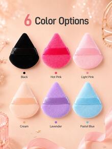 Borla de polvo triangular de ante 5/100 piezas, material de ante ultra suave, adecuada para contorno, ojos y esquinas, adecuada para todo tipo de piel - Multicolor - Ver 5