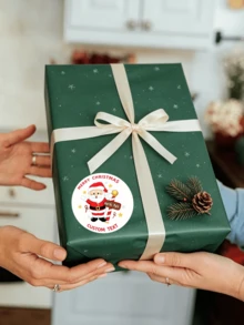 1/30/90/160pcs Customizable Round Stickers, Multi-Size Multi-Pattern Christmas Stickers, Waterproof And Oil-Proof, Suitable For Christmas Table Decoration, Christmas Tree Decoration, Envelopes, Gift Boxes Decoration, Customizable Christmas Elements, Suitable For Friends, Colleagues, Family, Boyfriend, Girlfriend, Suitable For Parties, Christmas, Anniversaries And Other Occasions - Multicolor - View 7