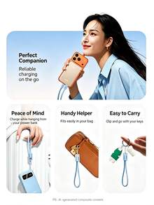 UGREEN Kabel Data Portabel 2-in-1 dengan Kalung, Kabel Pengisian Cepat Tipe-C Kepala Ganda PD 60W, Kompatibel dengan Power Bank, Tali Gantungan, Kabel Pendek, DJI Pocket 3/4, Apple, Huawei, Xiaomi, 0,3m. Tambahkan ke Favorit ¥9,9 Harga Pelanggan Baru ¥16,9 - MultiWarna - View 3