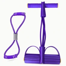 1pc Home Fitness Resistance Bands - 4 Elastic Pull Ropes, Suitable For Full Body Workout, Abdominal Exercise, Rowing And Other Fitness Activities - Enhance Strength And Flexibility - Multicolor - View 10