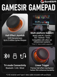 GAMESIR T4 Nova Lite Game Controller, Supports Fast Pairing And Seamless Switching Across Multiple Devices, Stable Connection With Zero Latency, 2.4G/Bluetooth/Wired Instant Connection, Compatible With Switch/Steam/Android/IOS - View 4