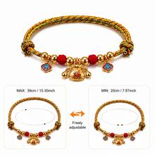 1 chiếc vòng cổ thú cưng dây bện nhiều màu cho mèo và chó, có thể điều chỉnh, đính hạt vàng, nhiều kiểu dáng, phù hợp đeo hàng ngày, chụp ảnh, tiệc và dã ngoại - Nhiều màu - Xem 2