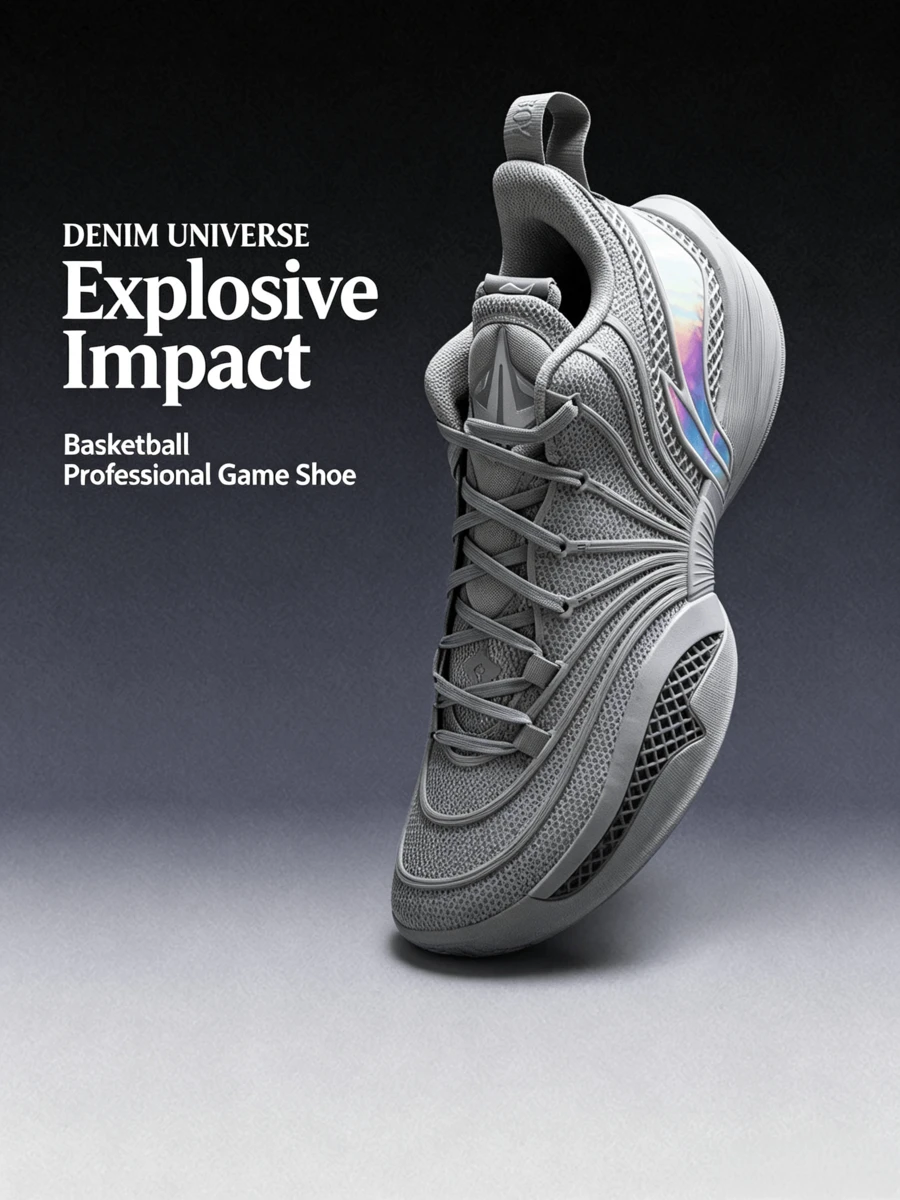 Li-Ning Lightweight Support Basketball Shoes ABAW041 Men's JB BUCKETS 2 Anti-Slip Wear-Resistant Competition Training Sports Shoes - Moon Surface Gray - View 1