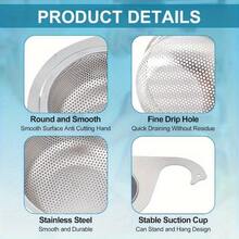 Stainless Steel Swan Strainer Basket, Hanging Kitchen Sink Drainer Rack, Dry & Wet Separation Storage Rack, Sink Filter Rack, Upgraded Mesh Swan Sink Filter Basket, Latest Sink Corner Filter Net, Faucet Hanging Filter Basket, Kitchen Garbage Filter Net - L - View 3