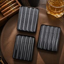 5pcs Lightweight Diagonal Twill Glossy Design Luxury Carbon Fiber Box, Men's Portable Personalized High-End Gift Box, Perfect For Holidays, Birthdays And Business Travel - View 3