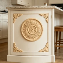 5pcs Solid Wood Carving Round Decals And Corner Flowers, Home Decorations, Woodworking Supplies, Suitable For Cabinets, Doors And Windows, Furniture, Background Walls, Porches, Offices And Other Decorations, Holiday Decorations, DIY Decorations. - Multicolor - View 6