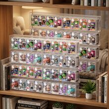 Acrylic Display Protection Cover, Suitable For Fokno "Little Baby" Series. Transparent 32-Position Slot Display Stand, Suitable For Installation On Desktop And Wall. Mini Collection Box, Character Display Stand, Transparent. - A - View 2