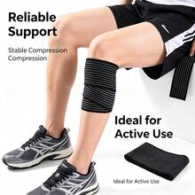 1pc Elastic Compression Support Sleeve, Suitable For Sports, Running, Fitness Strength Training, Elbow, Knee, Wrist, Calf, Leg Pressure Sleeve, Size 40~180cm - Black - View 4