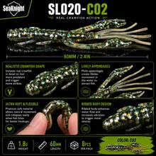 Seaknight Crawfish Soft Bait, Realistic Silicone Crawfish Fishing Lure, Ultra-Flexible Soft Bait With Realistic Appendages And Ribbed Body, Suitable For Bass And Trout Freshwater Fishing, Compatible With Texas Rig, Wacky Rig, Drop Shot Rig - Multicolor - View 1