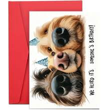Dog Lover Birthday Card With Cute Pet Illustration And Funny Text Blessing, Creative Birthday Gift For Dog-Loving Friends And Family, Comes With Matching Red Envelope - View 1