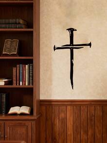 mama look 1pc, Multi-Style, Black Home Decor Wall Sticker, Line Plant/Study Element/Cross, PVC Self-Adhesive Removable, Suitable For Bedroom, Living Room, Study, Dining Room, Bathroom, Home Wall Decoration, Room Decoration, Etc. - Multiple Styles - View 9