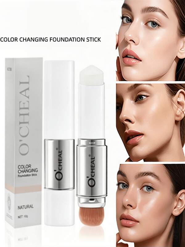2-In-1 Foundation Stick, Long-Lasting Formula, Lightweight And Easy To Blend. Dual-Ended Design With Built-In Applicator Brush. Concealer And Foundation In One To Create Flawless Makeup Base.