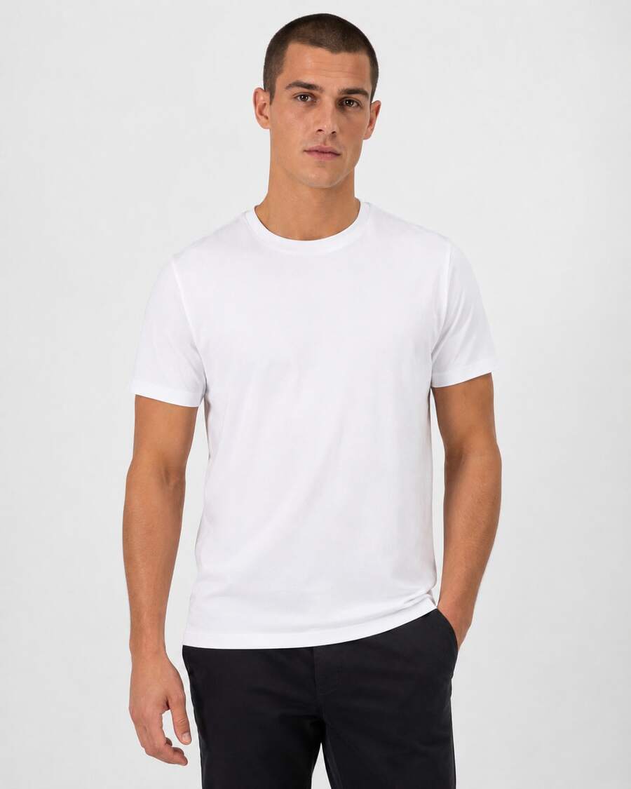 Manfinity LEGND T-Shirt Noir à Col Rond Et Manches Courtes Avec Imprimé Montagne, Pour Un Port Casua - 樣式1 - 查看 1