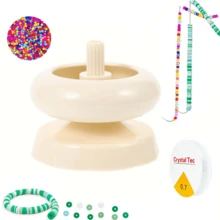 Plastic Bead Spinner With Bead Accessories, For Quick Jewelry Making, With Beading Needles And Elastic Cord, Suitable For Bead Enthusiasts, Jewelry Makers And Designers For Various Bracelet And Necklace Creations - C - View 1
