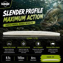 Seaknight Soft Lure, Slim Design, Realistic Swimming Action, Durable Flexible Silicone Worm, Suitable For Bass, Trout, Freshwater Fishing, Compatible With Wacky Rig, Drop Shot, Texas Rig - Multicolor - View 1