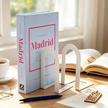 Minimalist And Creative Arched U-Shaped Metal Book Stand Desktop Book Storage And Organizing Rack With Anti Slip Stability Book Clip Suitable For Student Office Desk, Home Study Reading Area Decorative Black And White Book Organizing Supplies. - U-shaped - View 7
