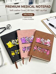 1pc Nurse Theme PU Leather Notebook | Exclusive Notebook For Healthcare Workers | Highly Attractive Planner For Students - Multicolor - View 10