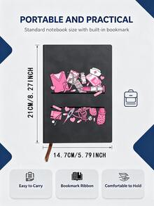 1pc Nurse Theme PU Leather Notebook | Exclusive Notebook For Healthcare Workers | Highly Attractive Planner For Students - Multicolor - View 3