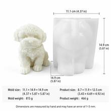 3D Teddy Poodle Silicone Candle Mold, Curly Hair Puppy Statue Mold, Cute Animal Scented Candle, Aromatic Stone Epoxy Resin Home Decor Craft - Teddy Dog Candle Silicone Mold - View 12