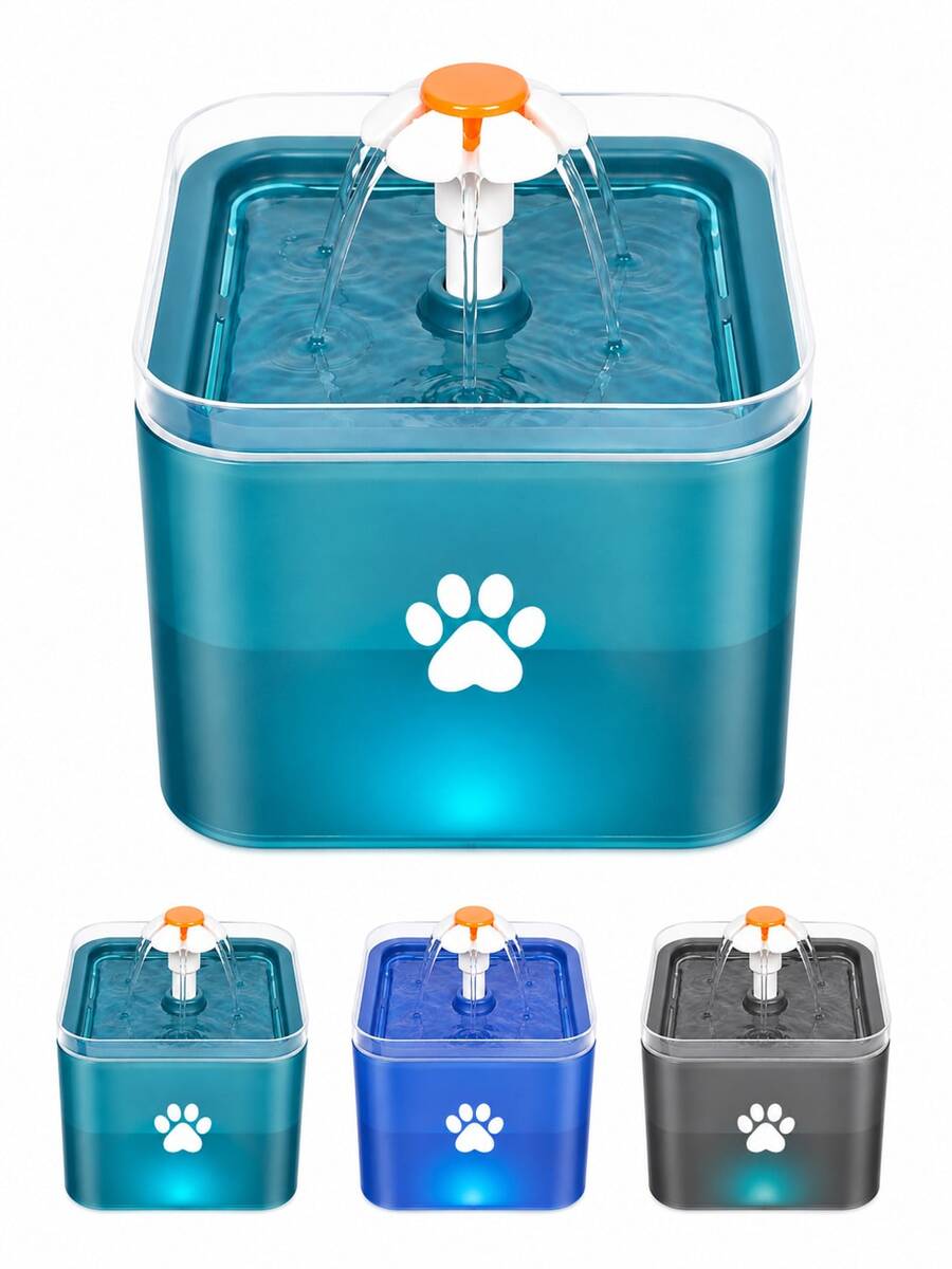 2L/67.5 OZ/ 0.53 GALLON Large Capacity Ultra Quiet Cat Water Fountain With LED Light - Filtered, USB Powered (Adapter Not Included), Automatic Pet Water Station, Replacement Filters Available For Purchase