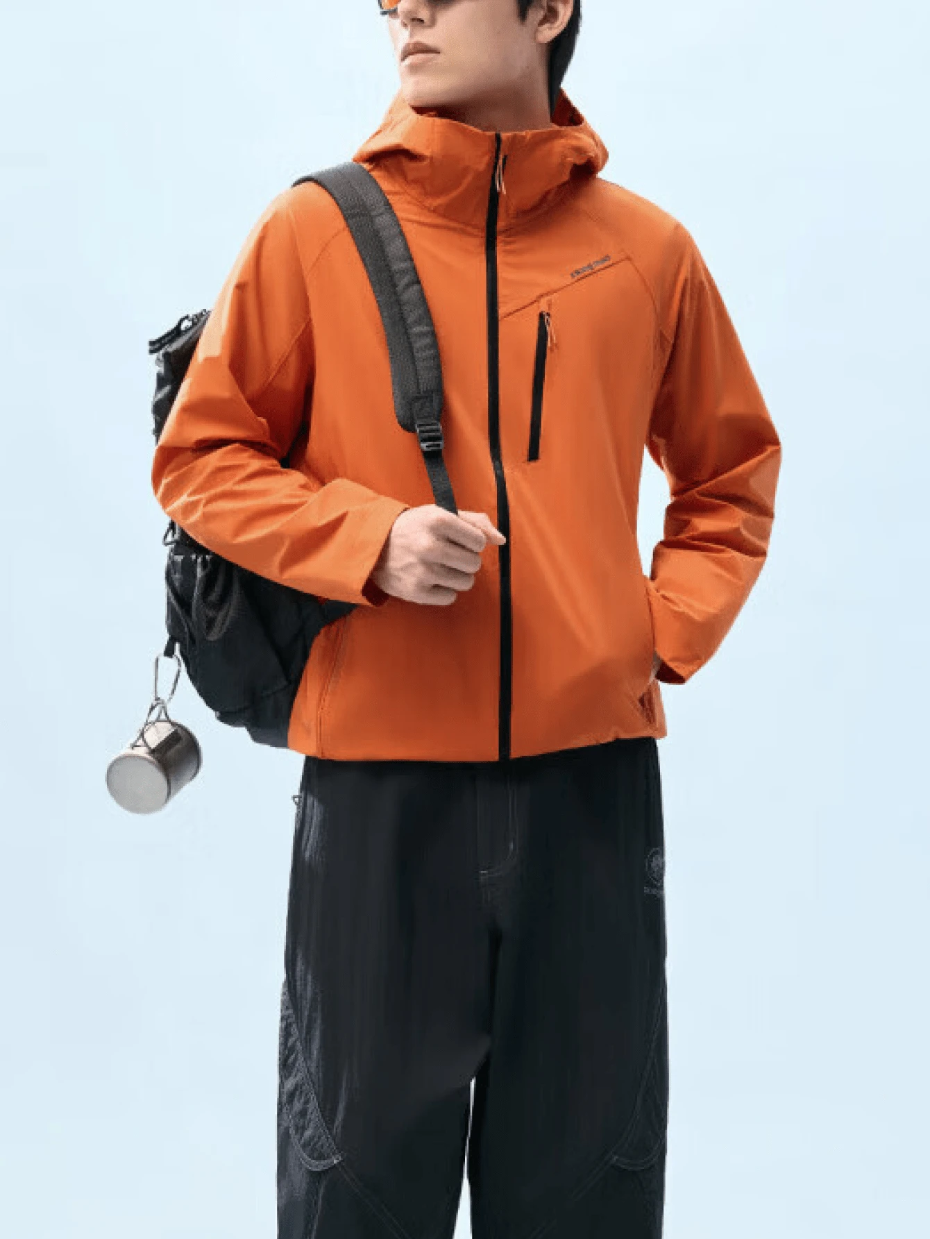 CAMEL CROWN 中性軟殼夾克,防風耐磨保暖撥水戶外外套,適用於登山與徒步,男女皆宜 - 氧化橙 - 查看 1