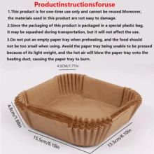 SOKANY 50/100 Sheets Of Air Fryer Paper Liner, Oil-Proof, Non-Stick, Easy To Clean, Square.Suitable For Baking And Microwave Cooking.Very Suitable For Home, Hotel And Commercial Use.Essential Air Fryer Accessories. - Camel - View 9