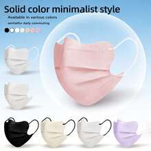 10pcs Individually Wrapped 3-Layer Disposable UV Protection Face Masks, Unisex, Portable, 10pcs And Single Pack Options, Suitable For Daily Outdoor Use - Multicolor - View 2