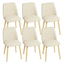 Goeurvant Modern Ergonomic Dining Chair With Curved Backrest - Set Of 2 / Set Of 4 / Set Of 6 - Apricot - View 13