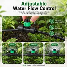 Push In Drip Irrigation Emitter Suitable For 1/4 Inch Pipes, Adjustable 360 Degree Vortex Drip Emitter For Irrigation Drip Irrigation, Rotating Drip Sprinkler Head For Precise Irrigation, Suitable For Garden Irrigation Systems - A - View 2