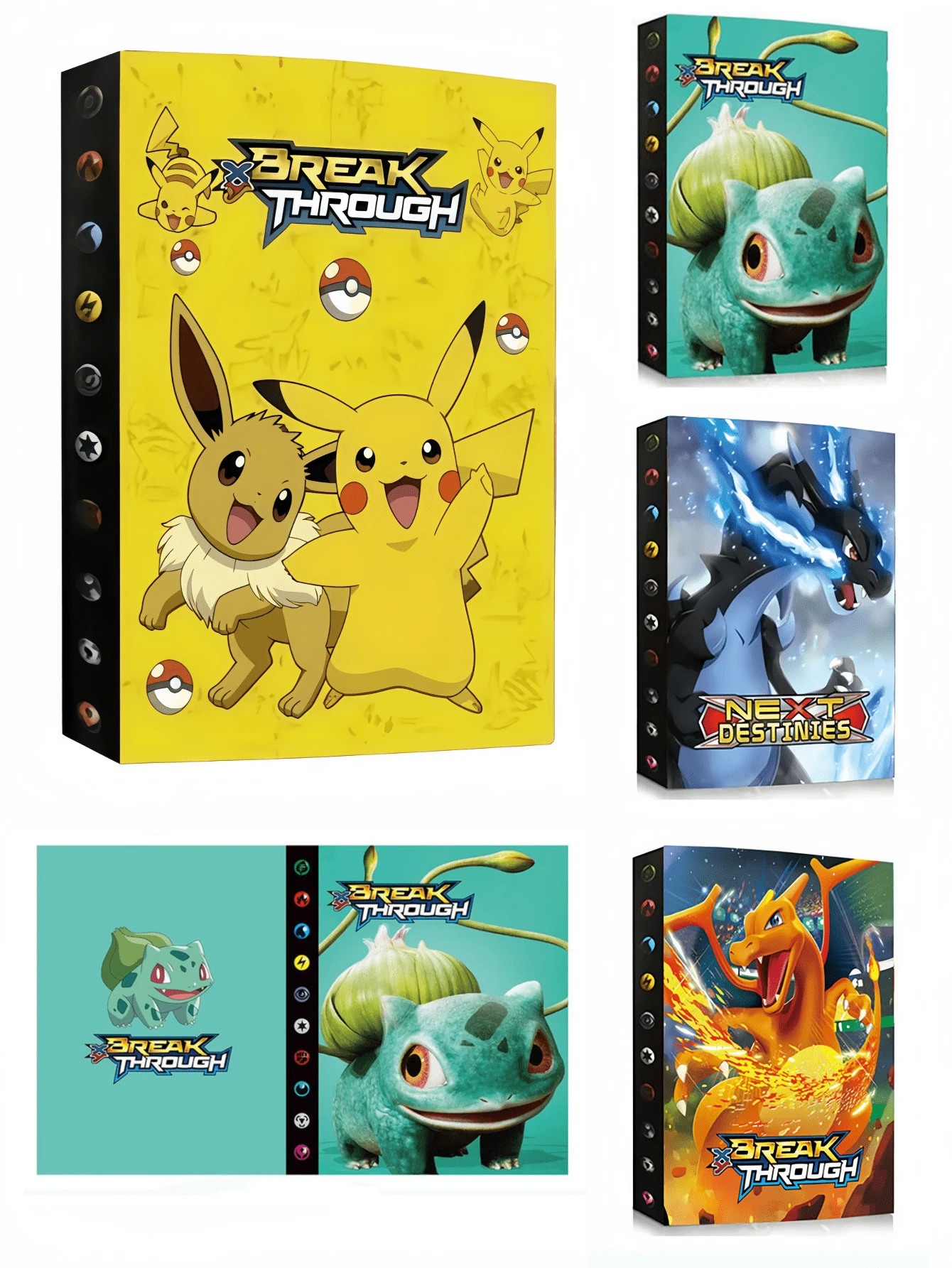 Game Card Album Card Storage Photo Album, Card Collection Book Pocket Monster Pet, 120 Card Slots Maximum Capacity 240 Cards (Cards Not Included) - Multi-color - View 1