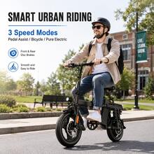 Dult Electric Bicycle, 500W Motor, 48V 15Ah Battery, 14-Inch Thick Tires, Top Speed Of 28 Miles Per Hour, Range Of 28 Miles, All-Terrain Electric Bicycle. - 加 - 查看 8