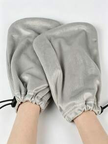 1 Pair Reusable Paraffin Wax Therapy SPA Gloves, Adjustable Drawstring Warm Insulation Hand & Foot Covers, Waterproof Wax Therapy Gloves, Soft SPA Accessories, Suitable For Women Home Salon Relaxation Use - Multicolor - View 5