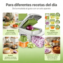 Herramienta Cortadora Manual Anti-Cortes con 8 Cuchillas, Corta Cebolla, Papa y Zanahoria en Segundos,Desmontable y fácil de limpiar, ideal para ensaladas y guisos. - Cortador de verduras 16 en 1 - Ver 6