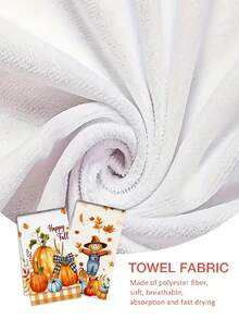 2/4/48pcs Kitchen Dish Cloths, Autumn Theme Dish Towels, Pumpkin & Maple Leaf Decor, Happy Fall Holiday Atmosphere Kitchen Cleaning Cloths, Absorbent Table & Dish Wiping Cloths, Multi-Purpose, High Absorbency Kitchen Towels - Multicolor - View 8