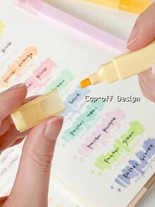 1/6/12pcs Dual-Tip Fluorescent Highlighter Pens, Student Stationery, Suitable For Key Marking, Creative Student Marker, First Day Of School - Multicolor - View 4