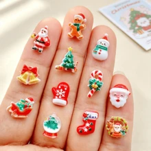 20/40/60pcs Cute Mini Random Mixed Santa Claus, Snowman, Christmas Tree, Princess Flat Back Nail Rhinestone Art, Resin Accessories, Suitable For Nail Decoration, Ideal Gift Choice For Christmas Theme - Valentine's Day, Christmas And Mother's Day - Random Mixed - Multicolor - View 9
