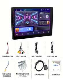 9 Inch Quad-Core Android Car Navigation, 2G+64G Car Navigation, Supports Apple CarPlay And Android Auto Radio Screen, With Mirroring Connection, Bluetooth 5.0, AUX, FM/AM Transmitter, GPS Wireless Carplay, Bluetooth Car Infotainment System - Upgraded Android Car Stereo Navigation System - View 12