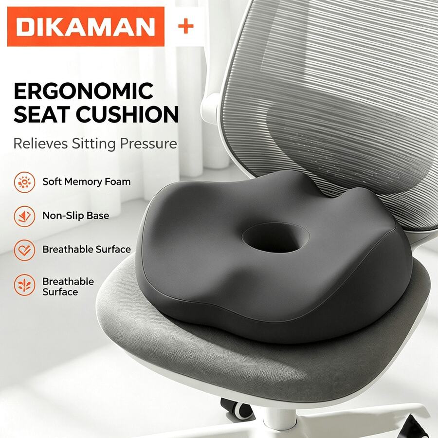 1-Pack Memory Foam Seat Cushion, Ergonomic Donut Cushion, Suitable For Office Chairs, Relieves Pressure Hip Support Pillow, Ideal For Long-Term Sitting At Office And Home - Cushion - View 1