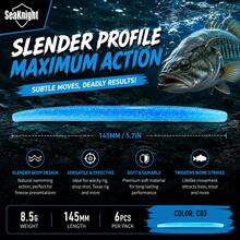 Seaknight Soft Lure, Slim Design, Realistic Swimming Action, Durable Flexible Silicone Worm, Suitable For Bass, Trout, Freshwater Fishing, Compatible With Wacky Rig, Drop Shot, Texas Rig - Multicolor - View 4