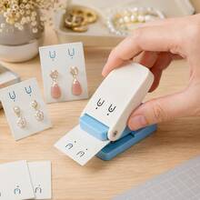 Earring Card Punch Tool, Dual Hole Jewelry Display Card Puncher With U-Shaped Slot, Easy-Press Lever Style, Suitable For Studs, Hooks And Pendant Earrings, Packaging And Handmade Cards - Earrings - View 7
