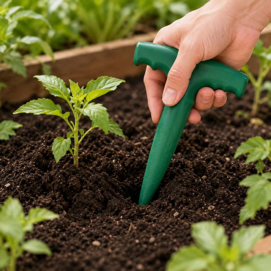 1/2pcs Hand-Held Soil Auger - Suitable For Planting Seedlings And Bulbs, With Hole-Making And Sowing Functions, Reusable Gardening Tool - Planter - View 1