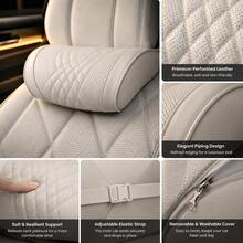 UPPVU - Luxury Car Neck Pillow, Seat Cushion, Neck Support Pillow, Car Seat Backrest, Comfortable And Breathable, Lumbar And Neck Support, Exquisite Embroidery, All-Season Use, Car Interior Accessory - Multicolor - View 4