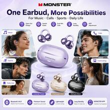 Monster Earbud Nirkabel Bluetooth 6 Model Jepit Terbuka, Headset Olahraga Ringan, Mode Latensi Rendah untuk Game, Peredam Kebisingan Panggilan ENC, Daya Tahan Baterai Lama untuk Olahraga Harian, Perjalanan, dan Bermain Game - View 5