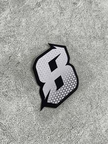 Honeycomb Racing Number 0-9 Waterproof Vinyl Sticker Set – Gray/Black Motorcycle Decorative Stickers - A - View 21