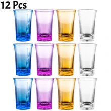 12/8/4PCS Transparent Acrylic Colorful Liquor Glass Set Including Purple, Yellow, Blue, Clear - 1oz Whiskey & Tequila Shot Glasses, Shatterproof Reusable Thick Bottom Shot Glasses, Suitable For Vodka, Liquor, Cocktails, Even Espresso, Party, Wedding, Birthday, Housewarming, Retirement, Anniversary, Carnival, Holiday Events - View 14
