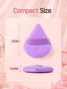 Borla de polvo triangular de ante 5/100 piezas, material de ante ultra suave, adecuada para contorno, ojos y esquinas, adecuada para todo tipo de piel - Multicolor - Ver 4