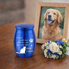 Aluminum Alloy Mini Pet Memorial Urn, Waterproof Dustproof Sealed Ash Holder With Lid, Dog Cat Hair Organizer Resting Place Keepsake - Multicolor - View 2